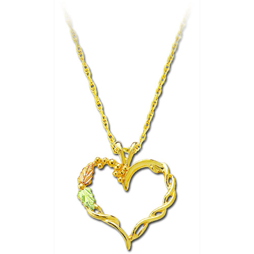 Lnadstrom's Black Hills Gold leaf and heart necklace