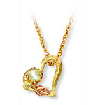 Landstrom's Black Hills Gold pearl heart necklace