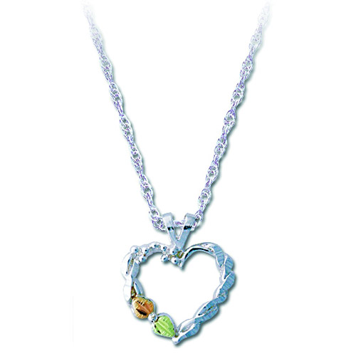 Landstrom's Black Hills Gold Sterling Silver heart necklace