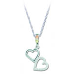 Landstrom's Black Hills Gold Sterling Silver double heart necklace