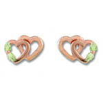 Landstrom's Black Hills Gold Rose Gold double heart earrings