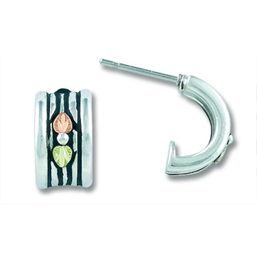 Landstrom's Black Hills Gold Sterling Silver half hoop earrngs