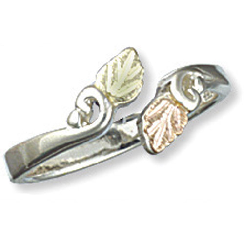 Landstrom's Black Hills Gold Sterling Silver leaf ring
