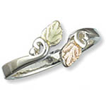 Landstrom's Black Hills Gold Sterling Silver leaf ring