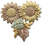Landstrom's Black Hills Gold Sunflower brooch