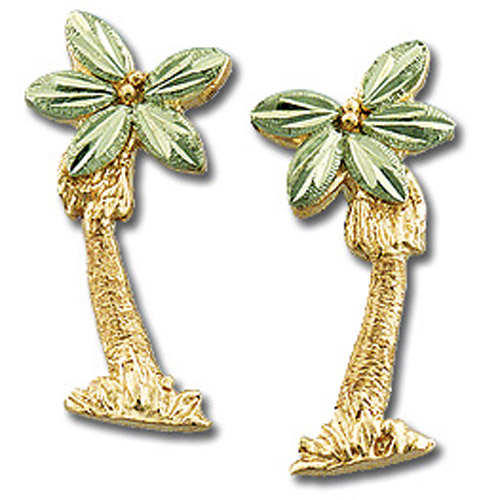 Landstrom's Black Hills Gold palm tree earrings