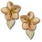 Landstrom's Black Hills Gold flower and leaf earrings