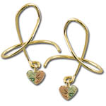 Landstrom's Black Hills Gold spiral heart earrings