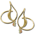 Landstrom's Black Hills Gold spiral bird and leaf earrings