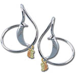 Landstrom's Black Hills Gold spiral bird and leaf earrings