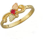 Landstrom's Black Hills Gold ruby and leaf ring