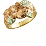 Landstrom's Black Hills Gold hibiscus flower ring