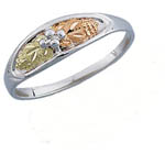 Landstrom's Black Hills Gold Sterling Silver grape and leaf ring