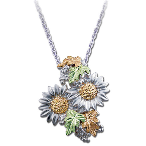 Landstrom's Black Hills Gold Sterling Silver Sunflower necklace