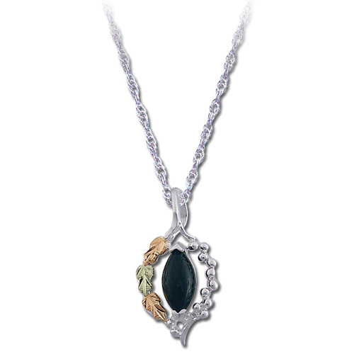 Landstrom's Black Hills Gold Sterling Silver Black Onyx necklace
