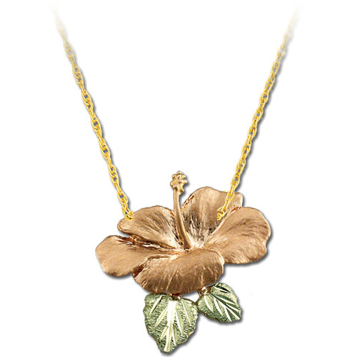 Landstrom's Black Hills Gold Hibiscus flower necklace