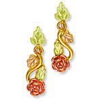 Landstrom's Black Hills Gold flower and leaf earrings
