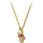 Landstrom's Black Hills Gold synthetic ruby and leaf necklace