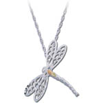 Landstrom's Black Hills Gold Sterling Silver dragonfly necklace