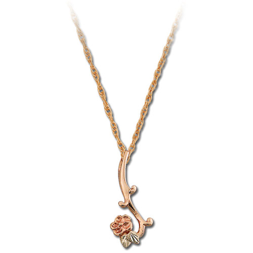 Landstrom's Black Hills Gold flower and leaf necklace