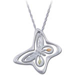 Landstrom's Black Hills Gold Sterling Silver butterfly necklace
