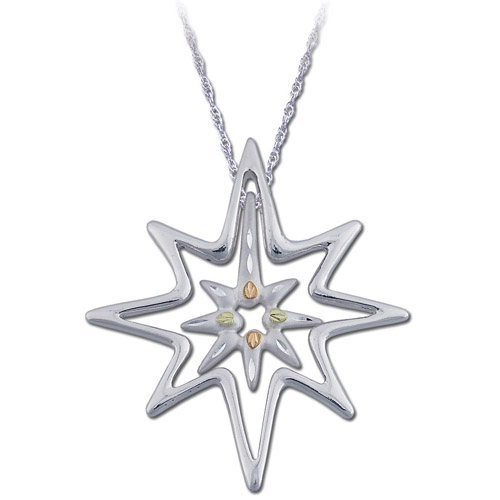 Landstrom's Black Hills Gold Sterling Silver Starburst necklace