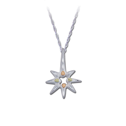 Landstrom's Black Hills Gold Sterling Silver starburst necklace