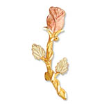 Landstrom's Black Hills Gold rose and leaf brooch
