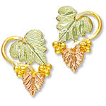 Landstrom's Black Hills Gold grape and leaf earrings