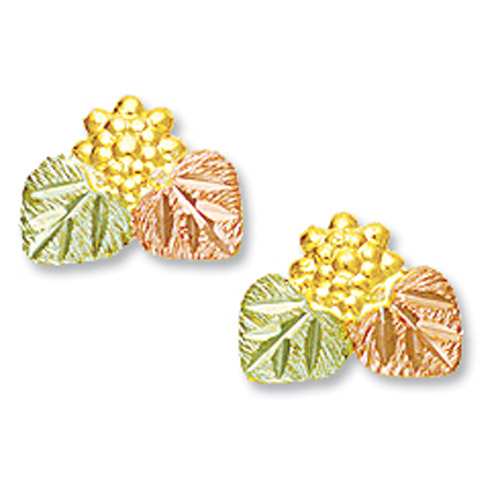 Landstrom's Black Hills Gold grape and leaf earrings
