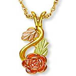 Landstroms Black Hills Gold Rose Necklace