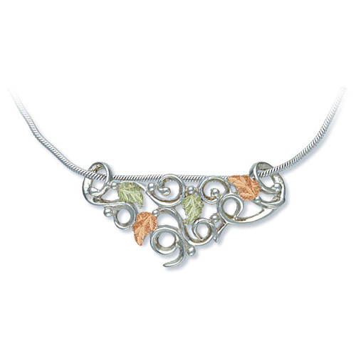 Landstrom's Black Hills Gold Sterling Silver leaf necklace