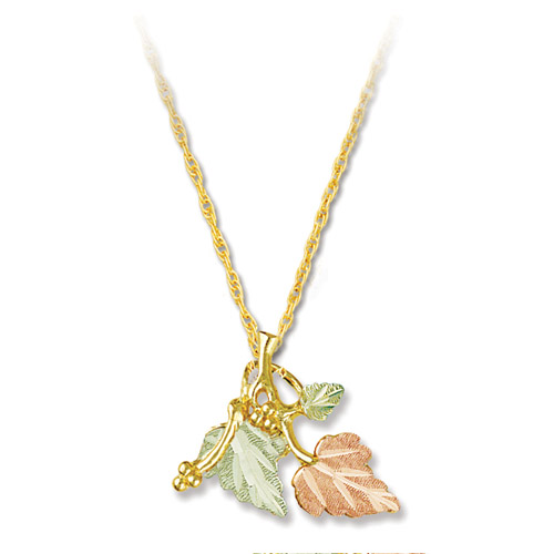 Landstrom's Black Hills Gold grape and leaf necklace