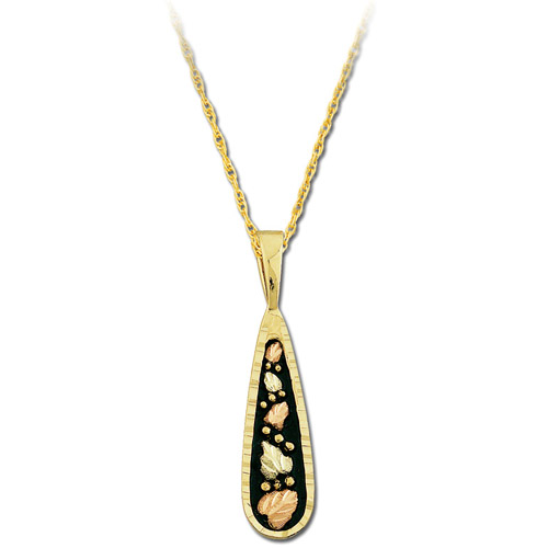Landstrom's Black Hills Gold pear shaped antiqued necklace