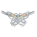 Landstrom's Black Hills Gold Sterling Silver butterfly slide necklace