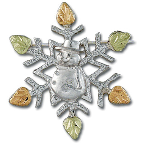 Landstrom's Black Hills Gold Sterling Silver snowflake brooch