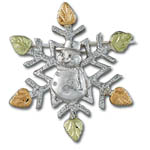 Landstrom's Black Hills Gold Sterling Silver snowflake brooch