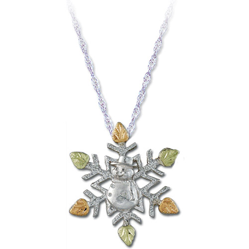Landstrom's Black Hills Gold Sterling Silver snowflake necklace