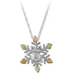 Landstrom's Black Hills Gold Sterling Silver snowflake necklace