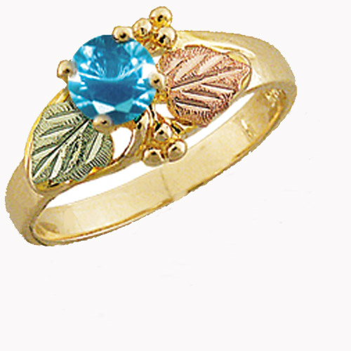 Landstrom's Black Hills Gold Blue Swiss Cubic Zirconia ring