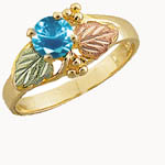 Landstrom's Black Hills Gold Blue Swiss Cubic Zirconia ring