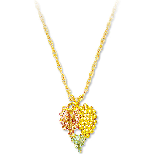 Landstrom's Black Hills Gold grape and leaf necklace