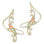 Landstrom's Black Hills Gold swirling dangle earrings