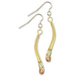 Landstrom's Black Hills Gold angled abstract dangle earrings