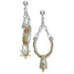 Landstrom's Black Hills Gold Sterling Silver dangle spur earrings