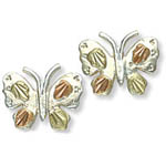 Landstrom's Black Hills Gold Sterling Silver Butterfly earrings