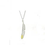 Landstroms Black Hills Gold Sterling Silver feather necklace
