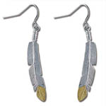 Landstroms Black Hills Gold Sterling Silver feather earrings