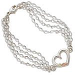 Landstroms Black Hills Gold Sterling Silver heart link bracelet
