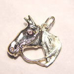 Sterling Silver horse head in bridle charm/pendant
